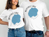 White t-shirts featuring a blue map of Buffalo Lake, Minnesota.