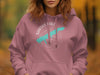 Pink hoodie with Sardis Lake Mississippi map and compass graphic.
