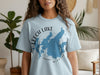 Light blue t-shirt with Leech Lake Minnesota map and compass design.
