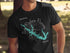 Black t-shirt featuring a map of Sam Rayburn Reservoir with compass rose.