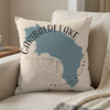 Pillow with Garibaldi Lake map and "British Columbia" text.