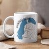 White mug with "Grand Lake Colorado" text and map graphic.