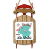 Wooden sled ornament with "Merry Christmas From Lake Moultrie" and snowflakes.