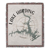 Woven throw featuring Lake Harding map, compass rose, and "Georgia" text.