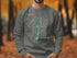 Sweatshirt with compass rose and "Beautiful Flaming Gorge Lake Wyoming" text.