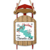 Sled ornament with "Merry Christmas From Clearwater Lake" text and snowflakes.