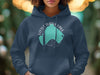 Navy blue hoodie with "Little Turtle Lake Minnesota" in a circular design.