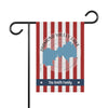 Garden flag with red and white stripes and "The Smith Family" text.