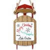 Wooden sled ornament with "Merry Christmas From Lake Gaston" text and snowflakes.