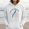 White hoodie with "Greenwood Lake New Jersey" text and a compass rose graphic.