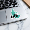 Turquoise sticker with "Tohopekaliga Life" text and a shape of land.