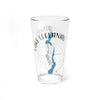 Clear glass with Lake Leelanau map, compass, and Michigan text.