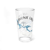 Glass with "SALAMONIE LAKE" text, map graphic, and compass rose.