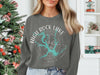 Dark grey sweatshirt with High Rock Lake North Carolina map and compass design.