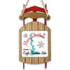 Christmas ornament shaped like a sled with "Merry Christmas From Eagle Mountain Lake" text.