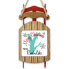 Sled ornament with "Merry Christmas from Rend Lake" text and lake silhouette.