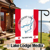 Garden flag with Shuswap Lake map and The Smith Family text.