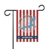 Red and white striped garden flag with Lake Jackson, Georgia, and "The Smith Family" text.