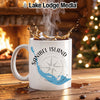 White mug with Sanibel Island Florida map and compass design.