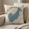 Pillow with Rose Canyon Lake Arizona map and compass design