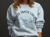 Crewneck sweatshirt with Lewis Smith Lake Alabama compass design