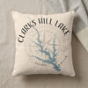 Cream pillow with Clarks Hill Lake map design and "Georgia" text.