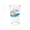 Clear glass pint glass with "BONNER LAKE CALIFORNIA" text and blue water graphic.