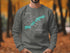 Grey sweatshirt with "Beautiful Prior Lake Minnesota" and compass design.
