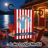 Personalized Lake Union Washington flag with red, white, and blue stripes.