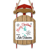 Wooden sled ornament with "Merry Christmas From Lake Disharoon" text.