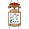 Wooden sled ornament with "Merry Christmas From Logan Martin Lake" text.