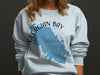 Light blue sweatshirt with a map of Georgian Bay and "Georgian Bay Ontario" text.