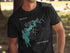 Black t-shirt with "Beautiful New Hogan Lake California" map and compass design.