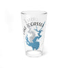 Glass with blue Lake Jocassee map and South Carolina text.