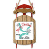 Sled ornament with "Merry Christmas from Kaw Lake" text and snowflakes.