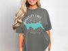 Gray t-shirt with Rangeley Lake Maine map and compass graphics.