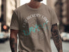 Brown t-shirt with Old Hickory Lake Tennessee compass graphic.