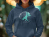 Dark blue hoodie with "Benbrook Lake Texas" and teal map graphic.