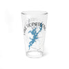 Clear glass pint glass with Lake Hopatcong map and compass graphic.