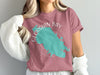 Pink t-shirt with Georgian Bay map and compass design.