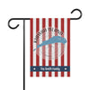 Garden flag with red and white stripes, Kiawah Island map, and "The Smith Family" text.