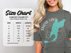 Comfort Colors 1717 heavyweight adult tee size chart with width and length measurements.