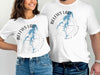 White t-shirts with "Belews Lake" design featuring compass and lake outline.