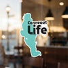 Turquoise silhouette sticker with "Conneaut Life" text, copyrighted by Lake Lodge Media.