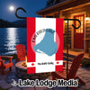 Garden flag with Emerald Lake Canada map, personalized with "The Smith Family."