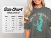 Comfort Colors size chart for heavyweight adult tee with Lake Ray Hubbard graphic.