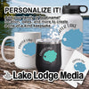 Mug, tumbler, water bottle, and coaster featuring "Crater Lake" design.