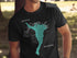 Black Canyon Lake Arizona graphic on a black t-shirt worn by a person.