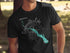 Black t-shirt with compass and "Saylorville Lake Iowa" map graphic.