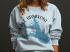 Light blue sweatshirt with Lake Tawakoni Texas map and compass design.